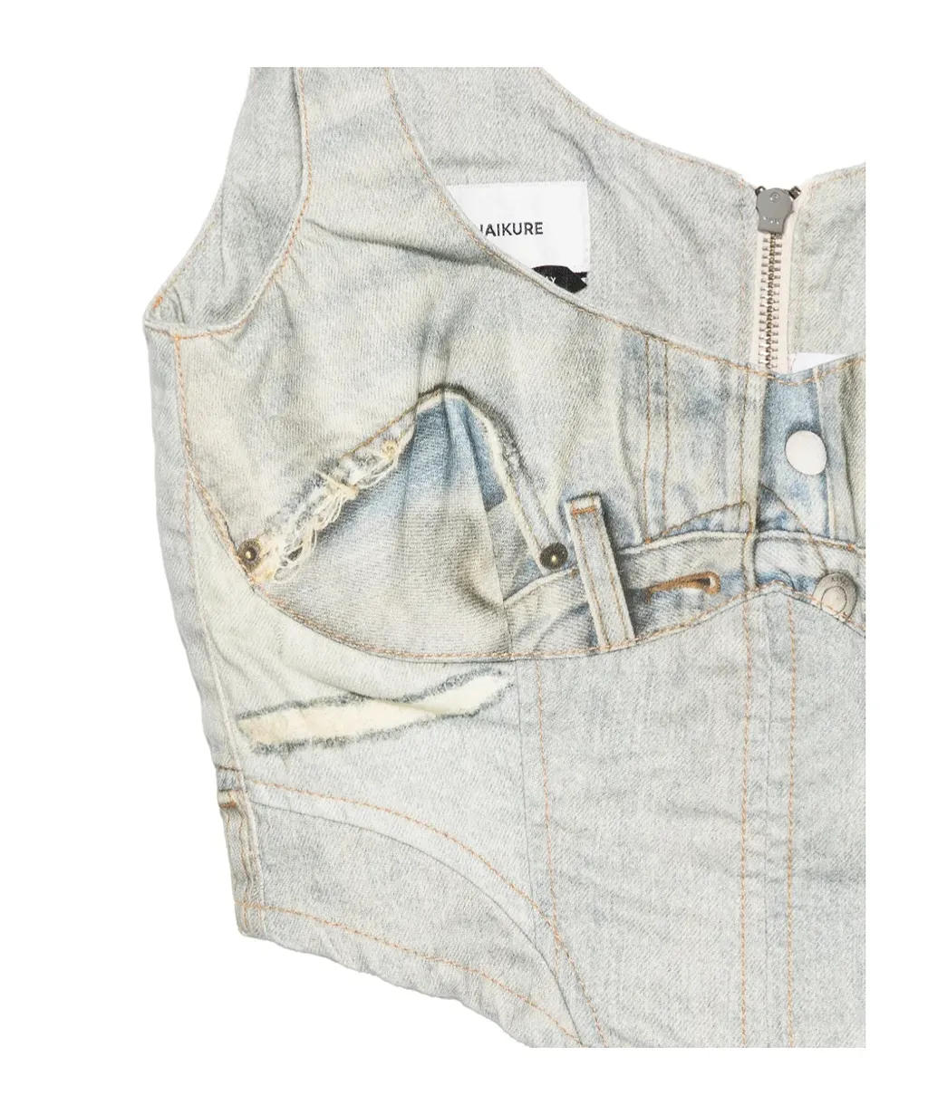 Haikure Zip Bustier Top