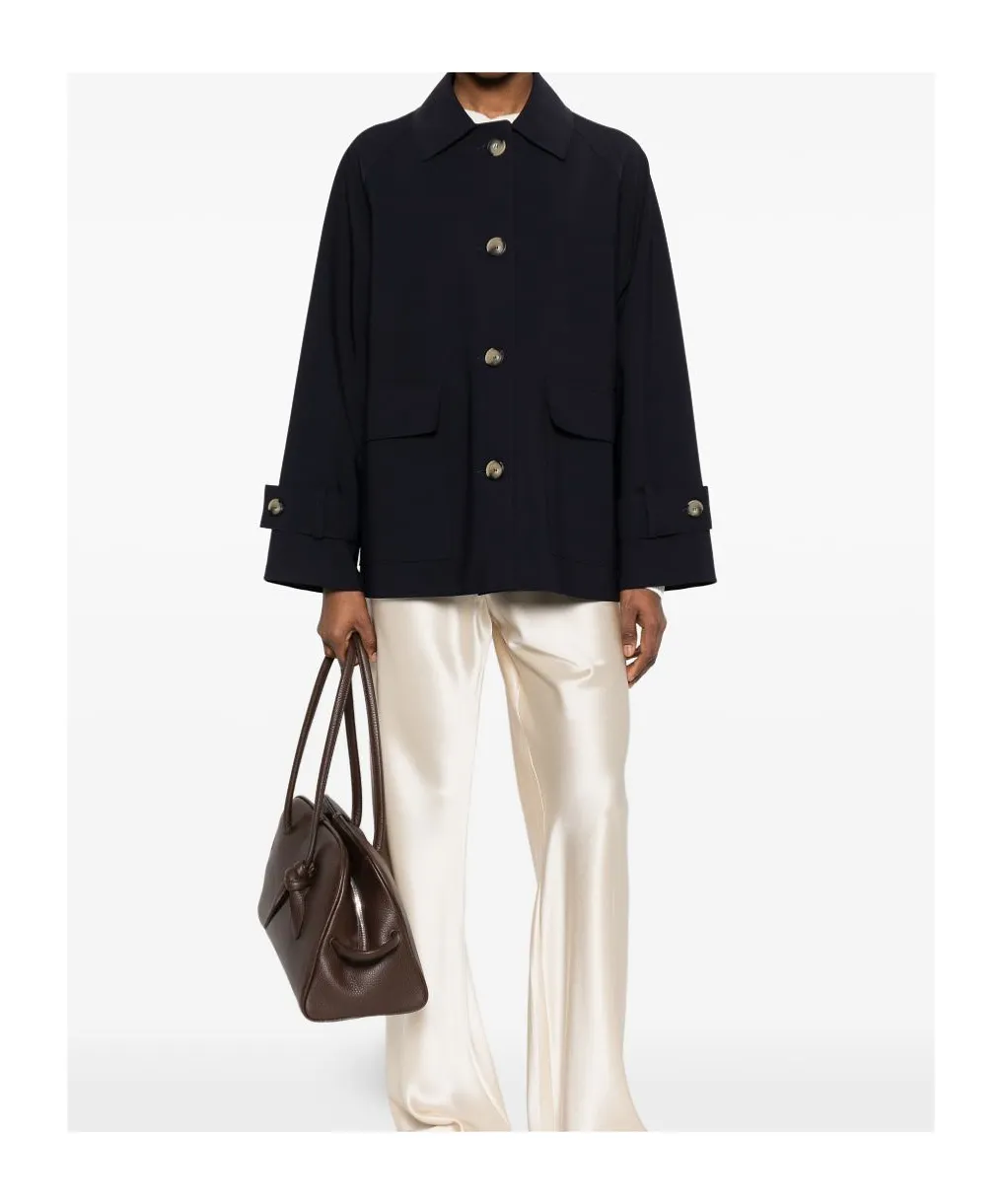 Button-Fastening Flap-Pocket Jacket