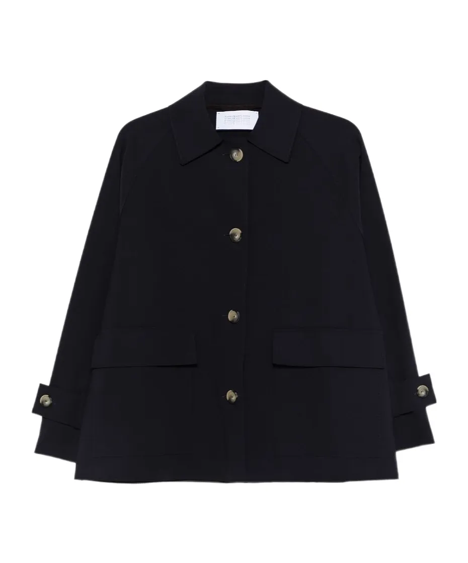 Button-Fastening Flap-Pocket Jacket