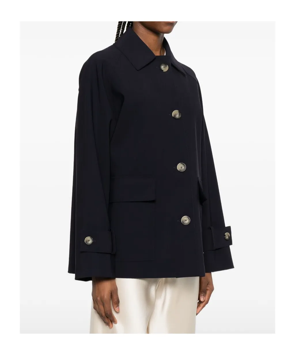 Button-Fastening Flap-Pocket Jacket