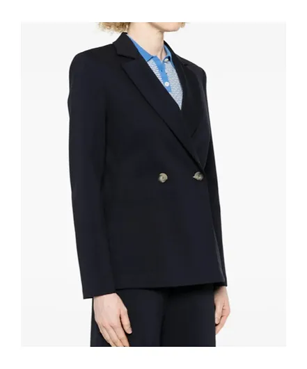 Notched-Lapel Double-Breasted Blazer