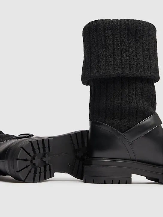 Knitted Spliced Short Boots