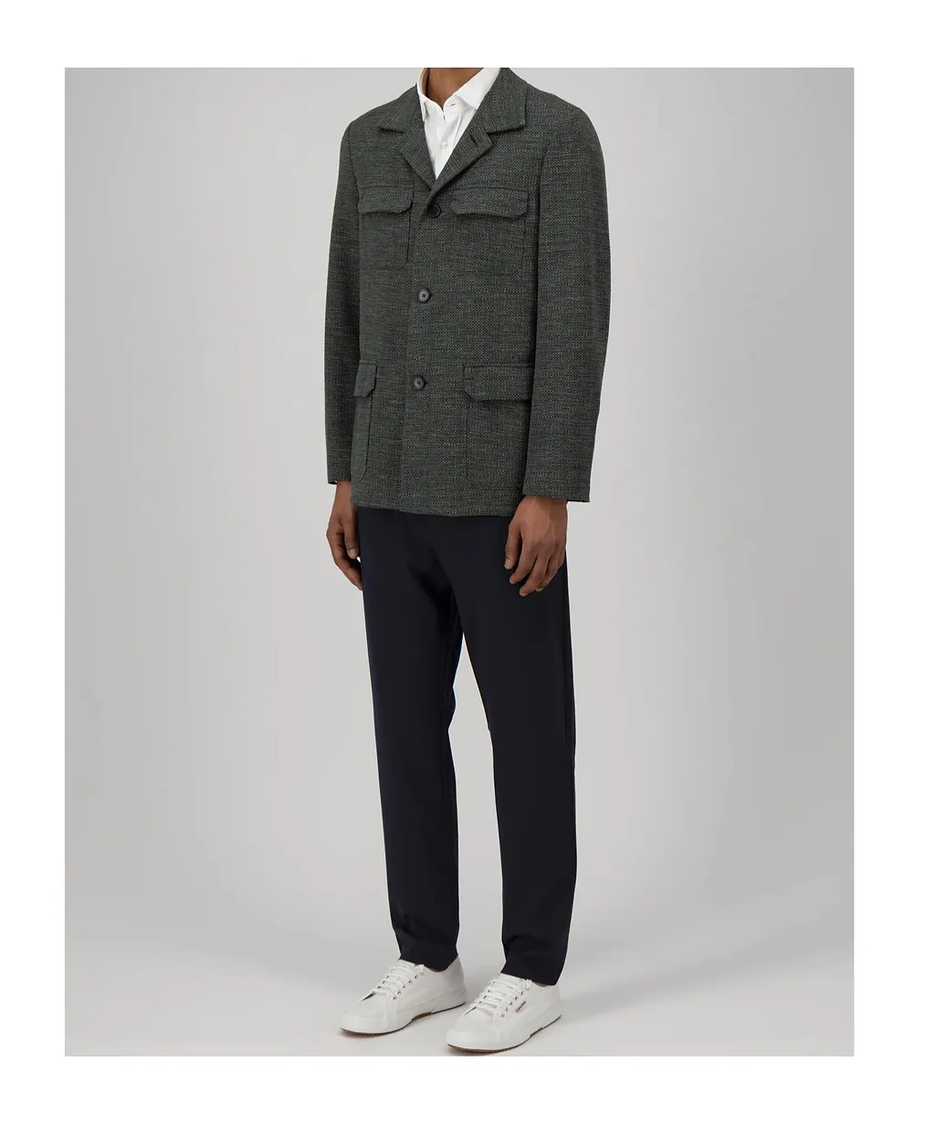 Safari Jacket Hopsack Crafted With Loro Piana Fabric