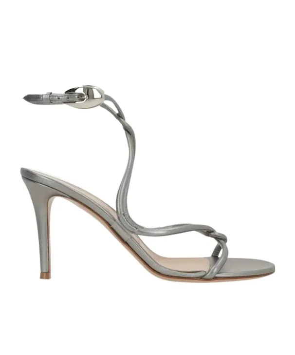 Knotted-Buckle Heeled Sandals