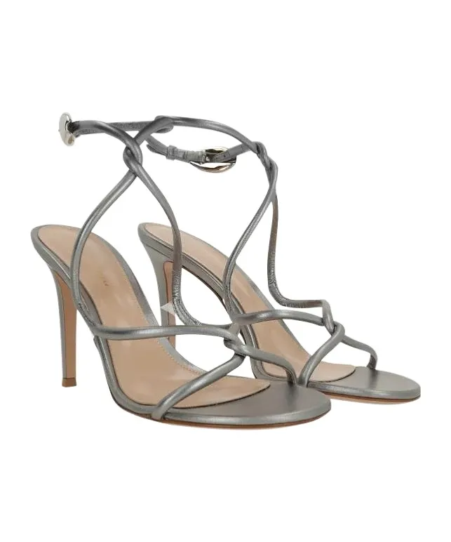 Knotted-Buckle Heeled Sandals