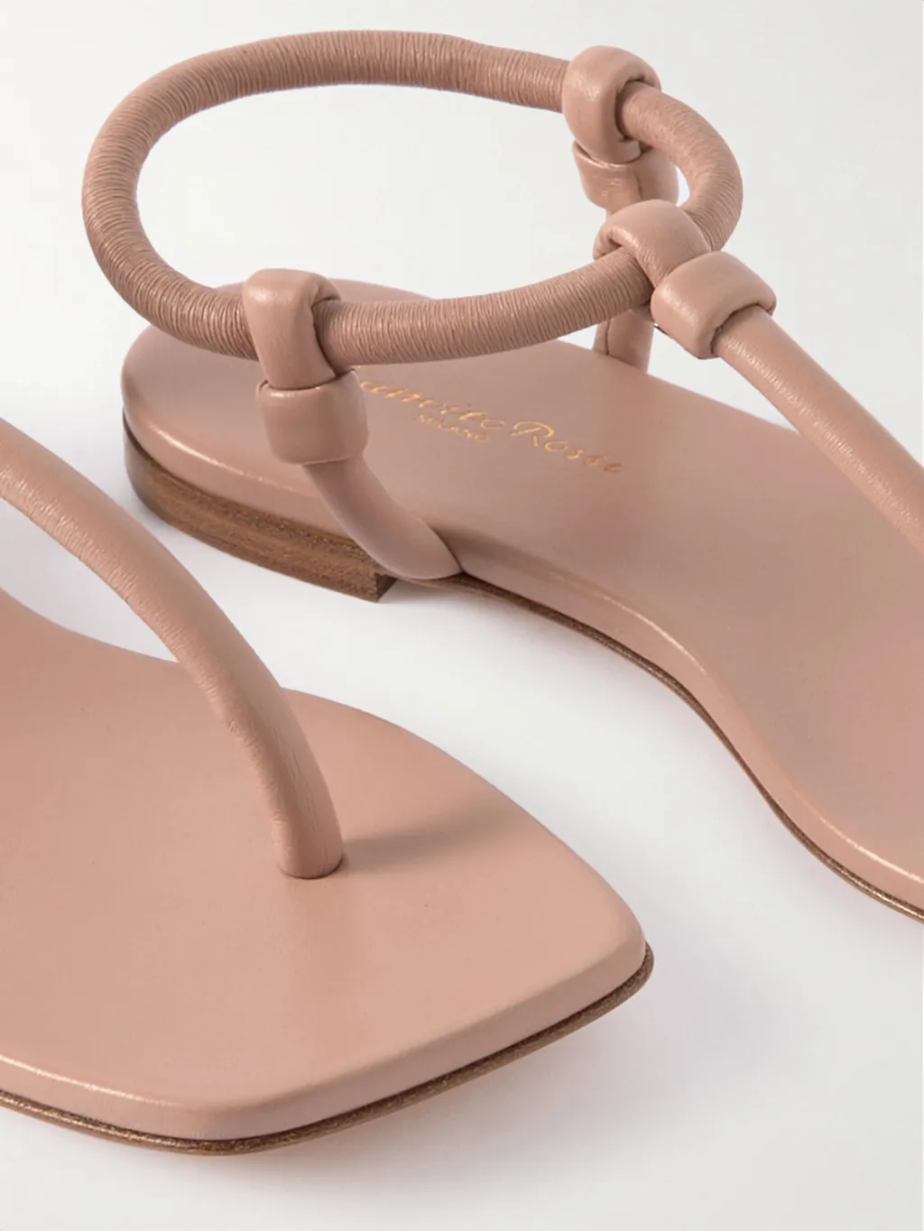 Knot-Trimmed Flat Sandals