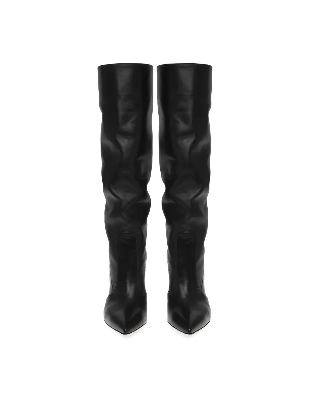 Pointed High-Heeled Knee-Length Boots
