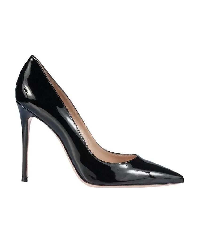 Pointed Lacquered Leather High Heels