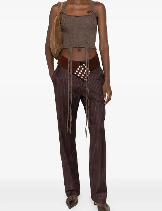 Striped-Pattern Trousers