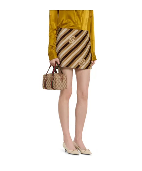 Gucci Diagonal Gg Velvet Skirt