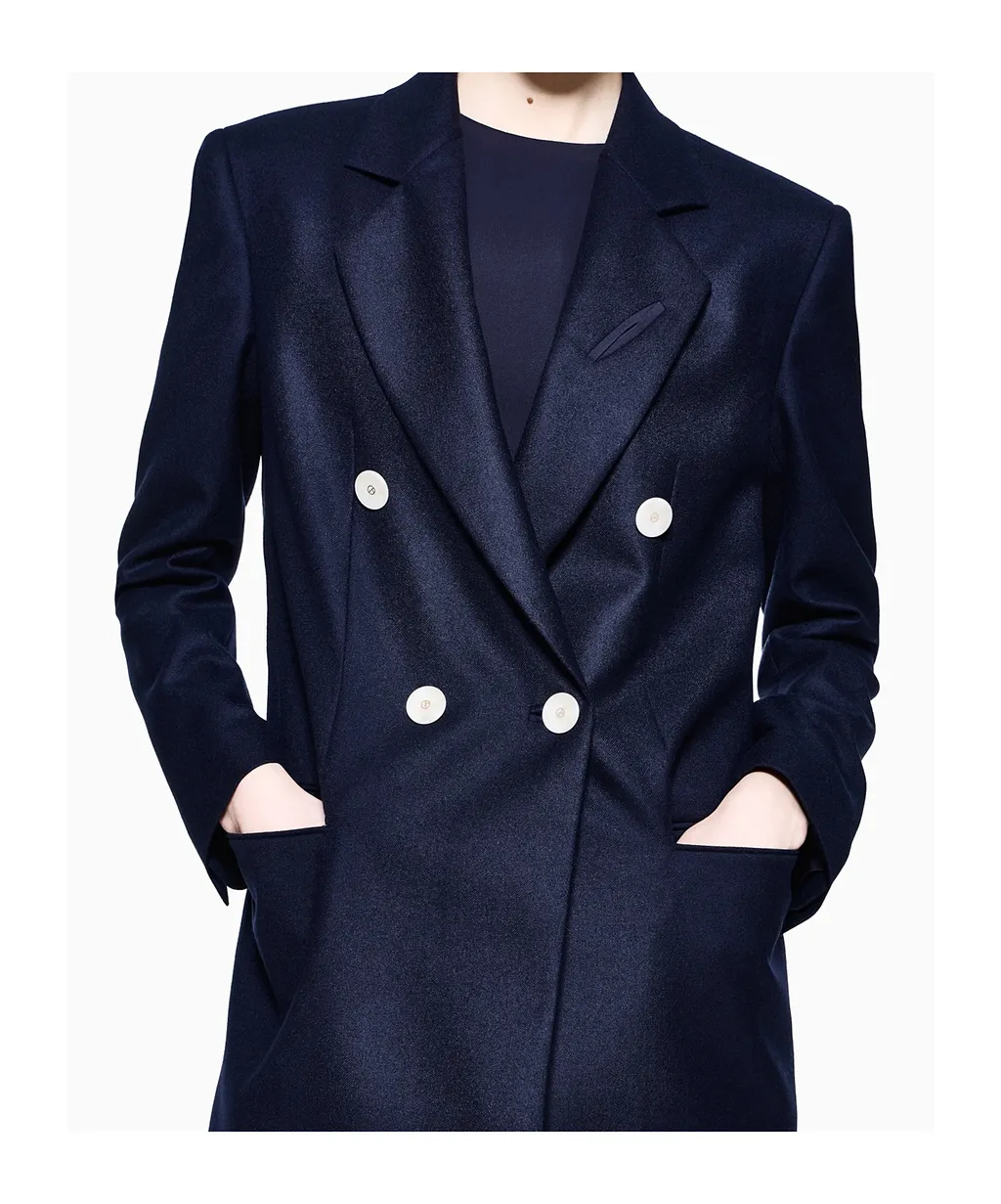 Cashmere Flannel Double-Breasted Jacket