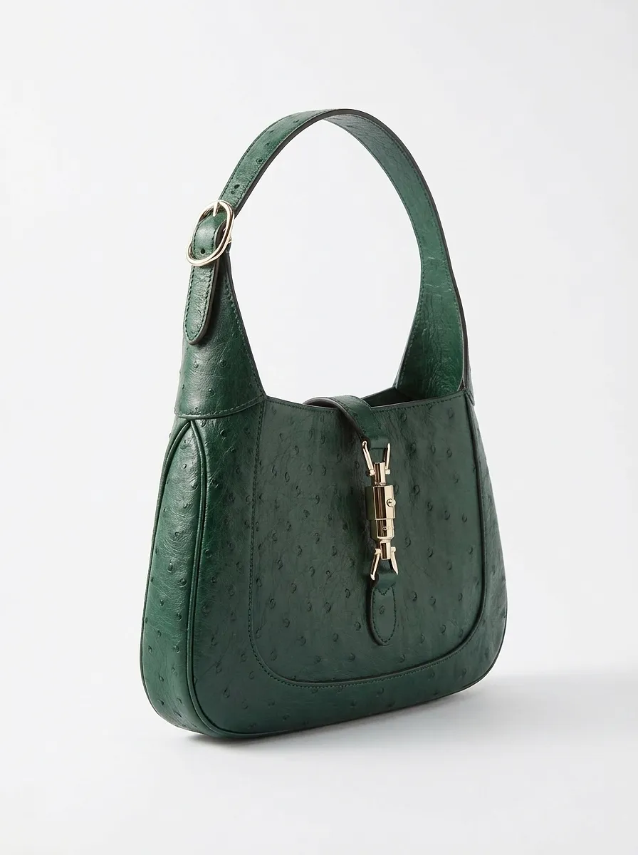 Gucci Jackie 1961 Ostrich Medium Bag