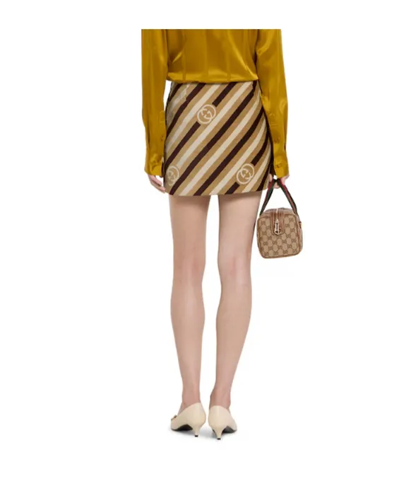 Gucci Diagonal Gg Velvet Skirt