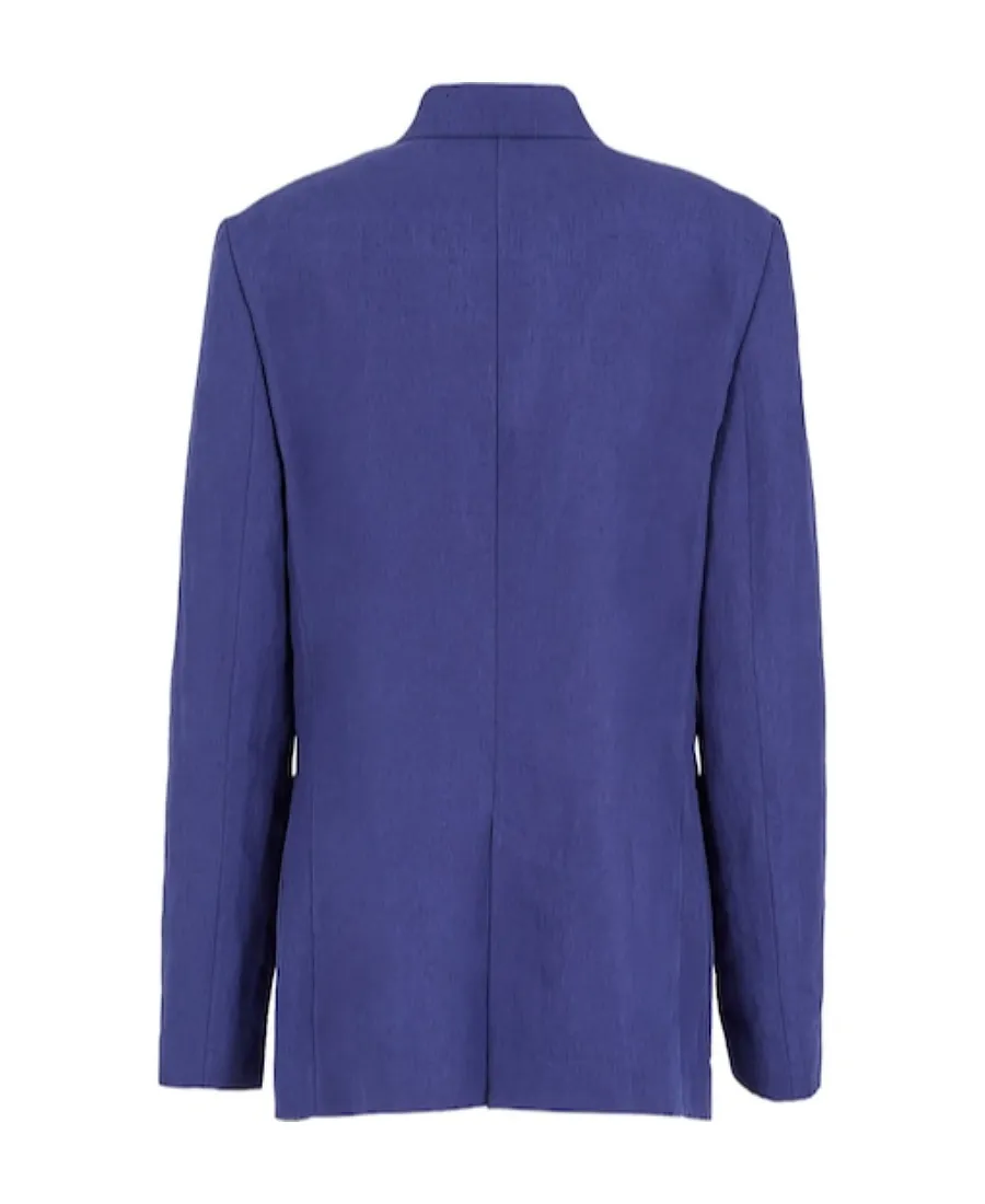 Double-Breasted Linen Suit Jacket