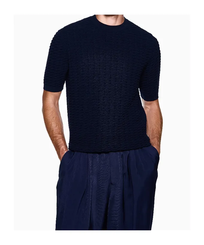 Textured-Knit T-Shirt