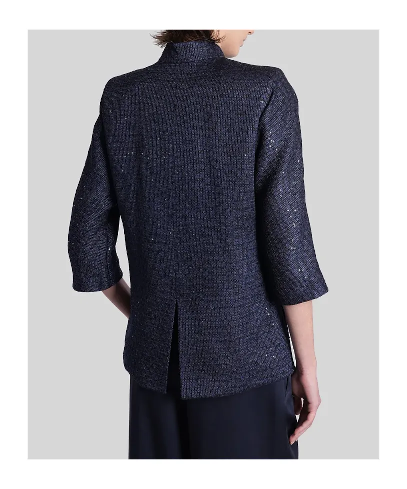 Giorgio Armani Sequin Embellished Crewneck Jacket