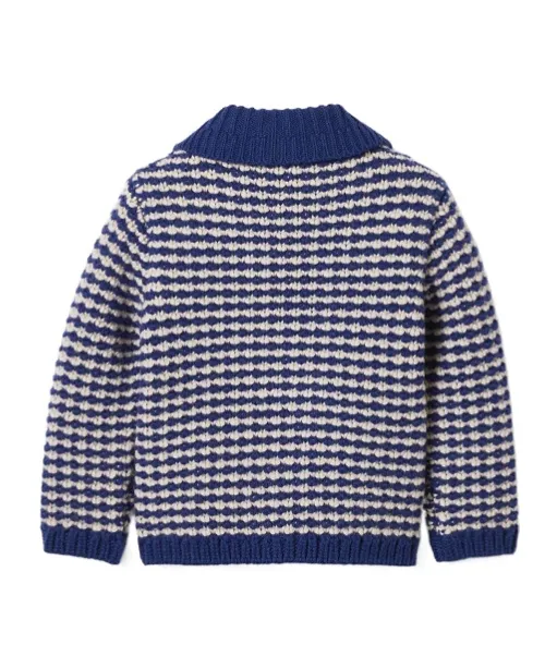 Gucci Kids Mr Happy Striped Knit Cardigan