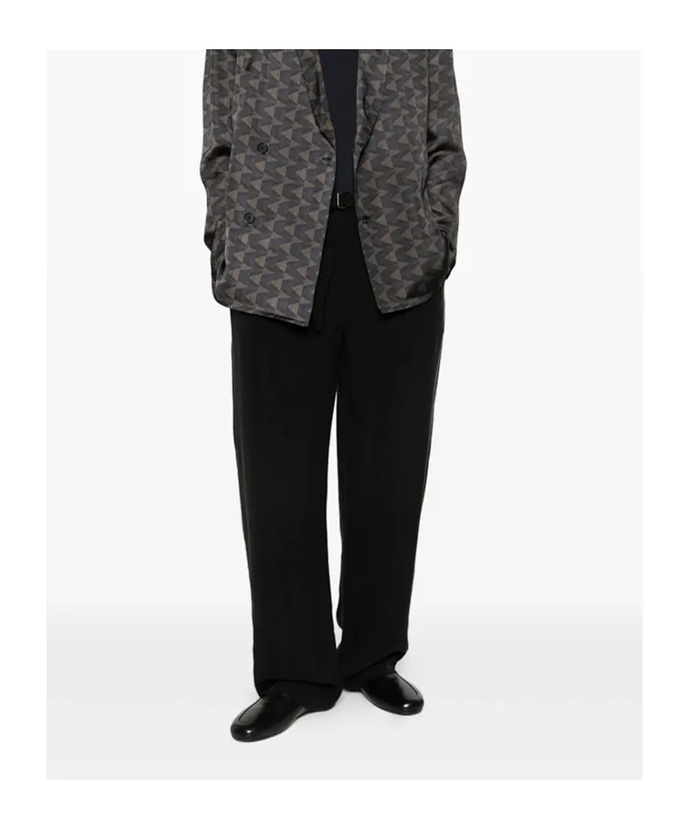 Pleated Wide-Leg Trousers With A Belt