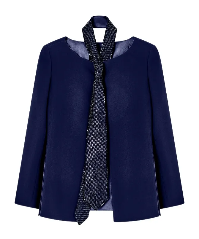 Silk Jacket With Embroidered Tie