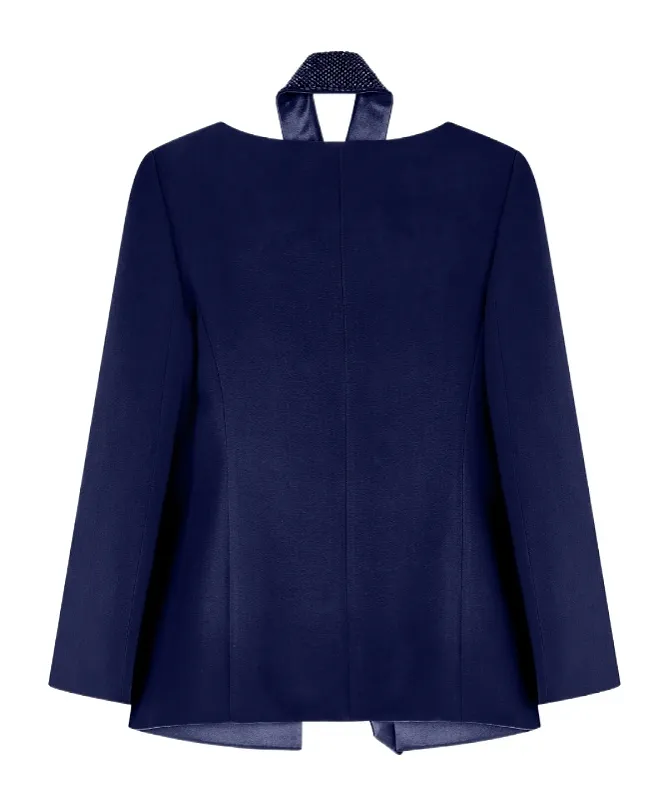 Silk Jacket With Embroidered Tie