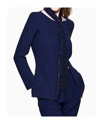 Silk Jacket With Embroidered Tie