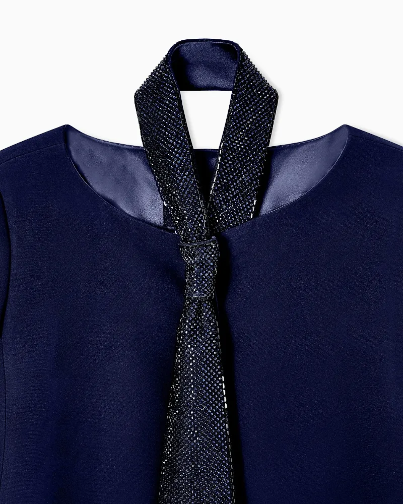Silk Jacket With Embroidered Tie