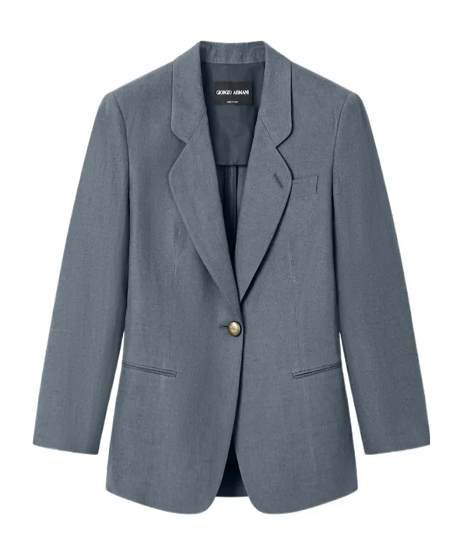 Giorgio Armani Single-Breasted Peak-Lapel Blazer