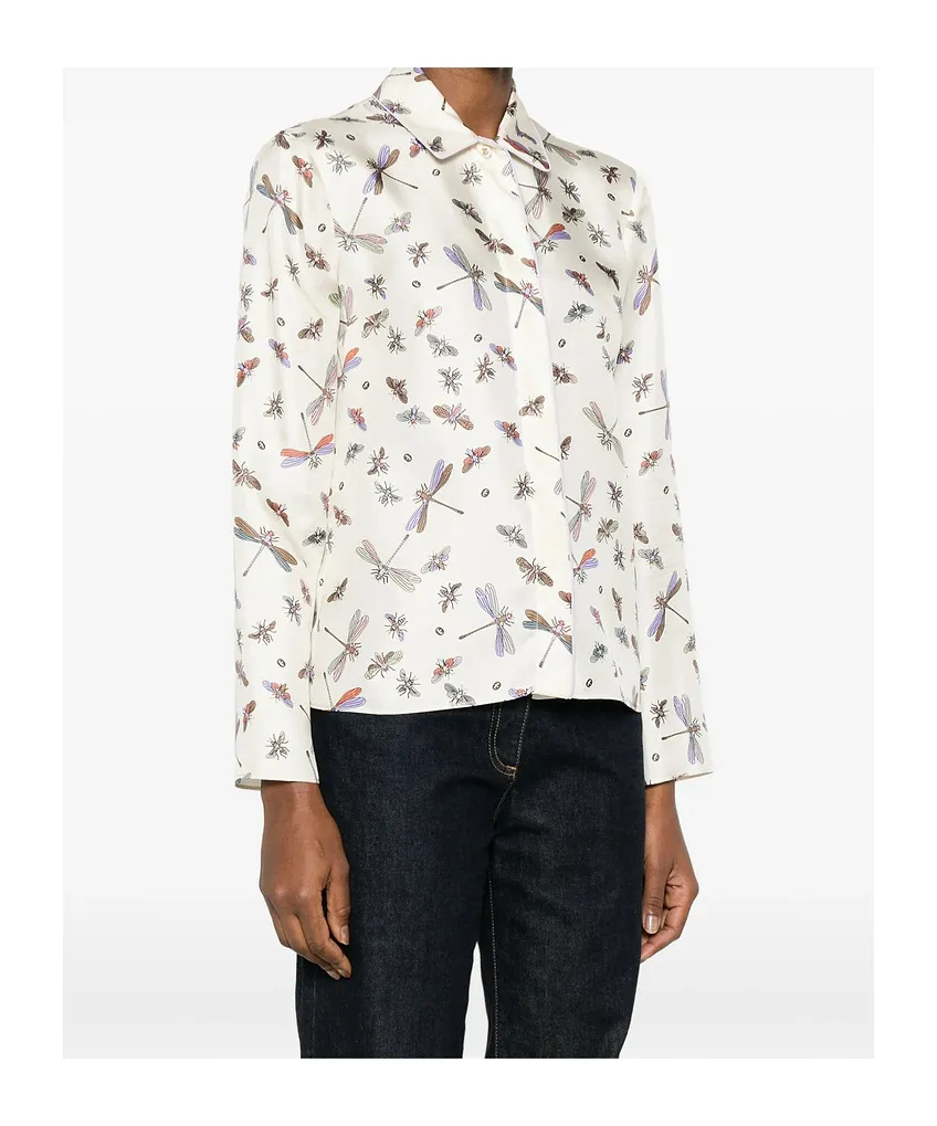 Gucci Printed Collared Long-Sleeve Shirt