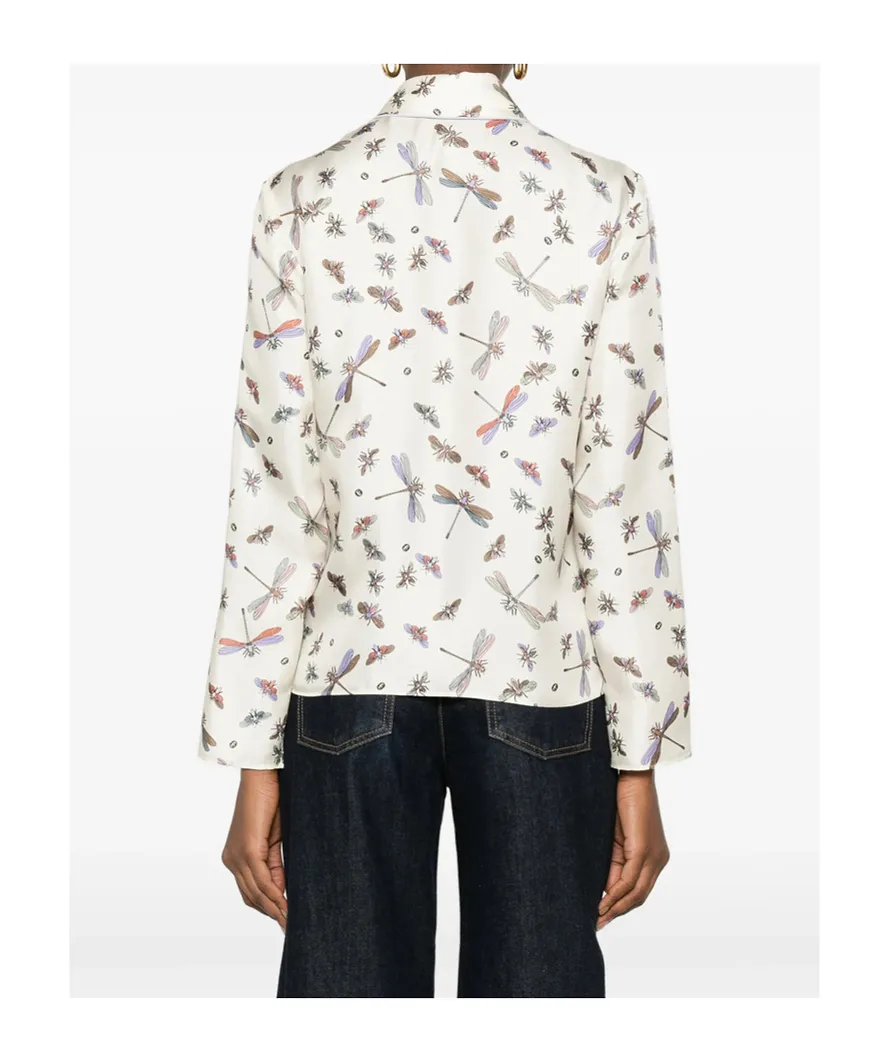 Gucci Printed Collared Long-Sleeve Shirt