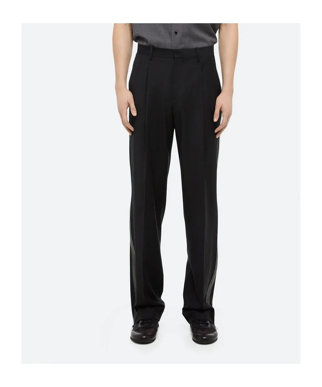Zip-Detail Pleated Trousers