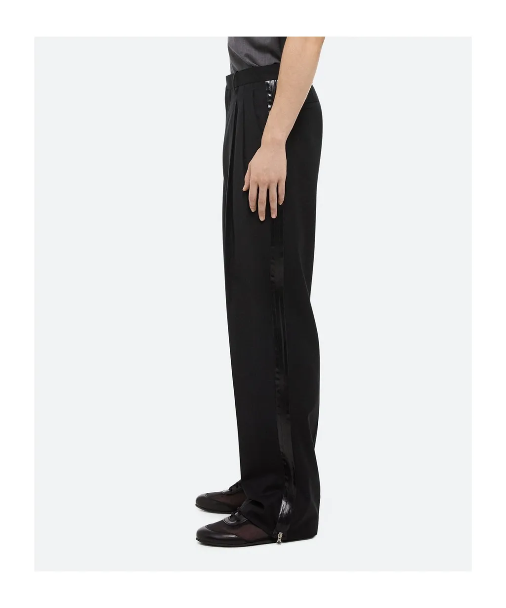 Zip-Detail Pleated Trousers