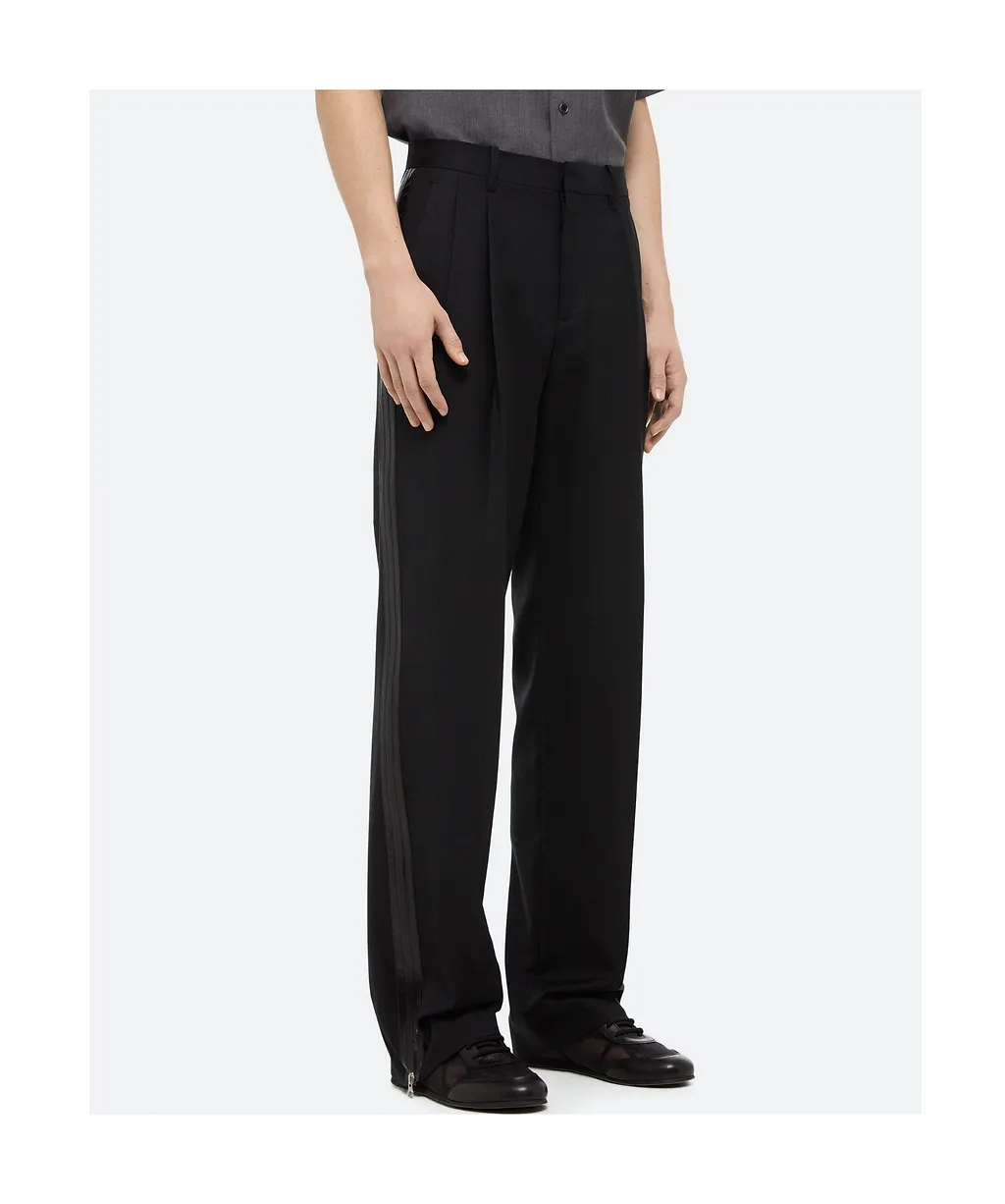 Zip-Detail Pleated Trousers