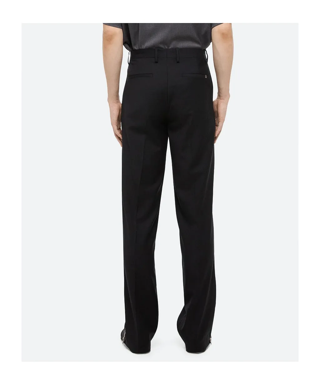 Zip-Detail Pleated Trousers