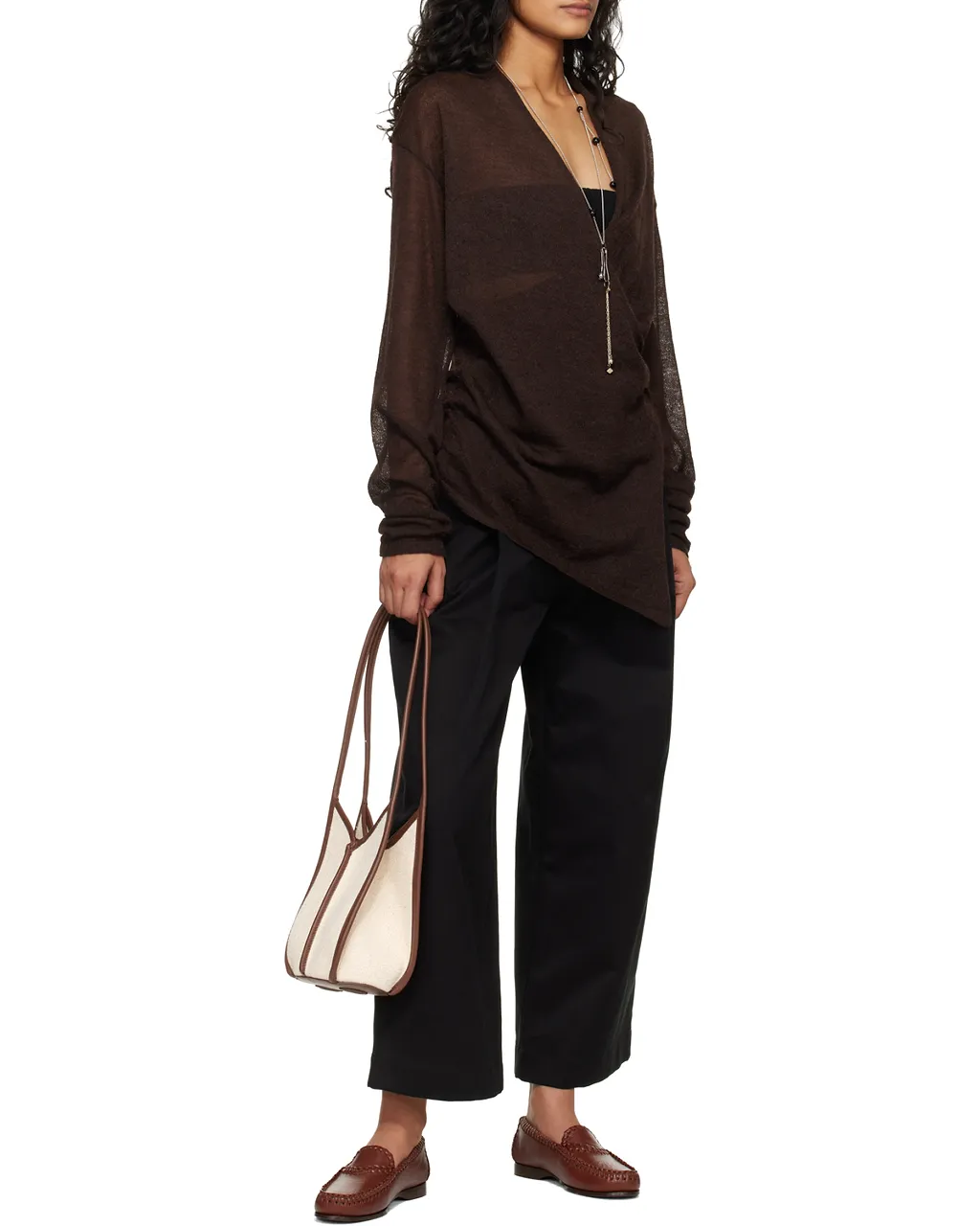 Hereu Calella Bucket Leather-Trimmed Shoulder Bag