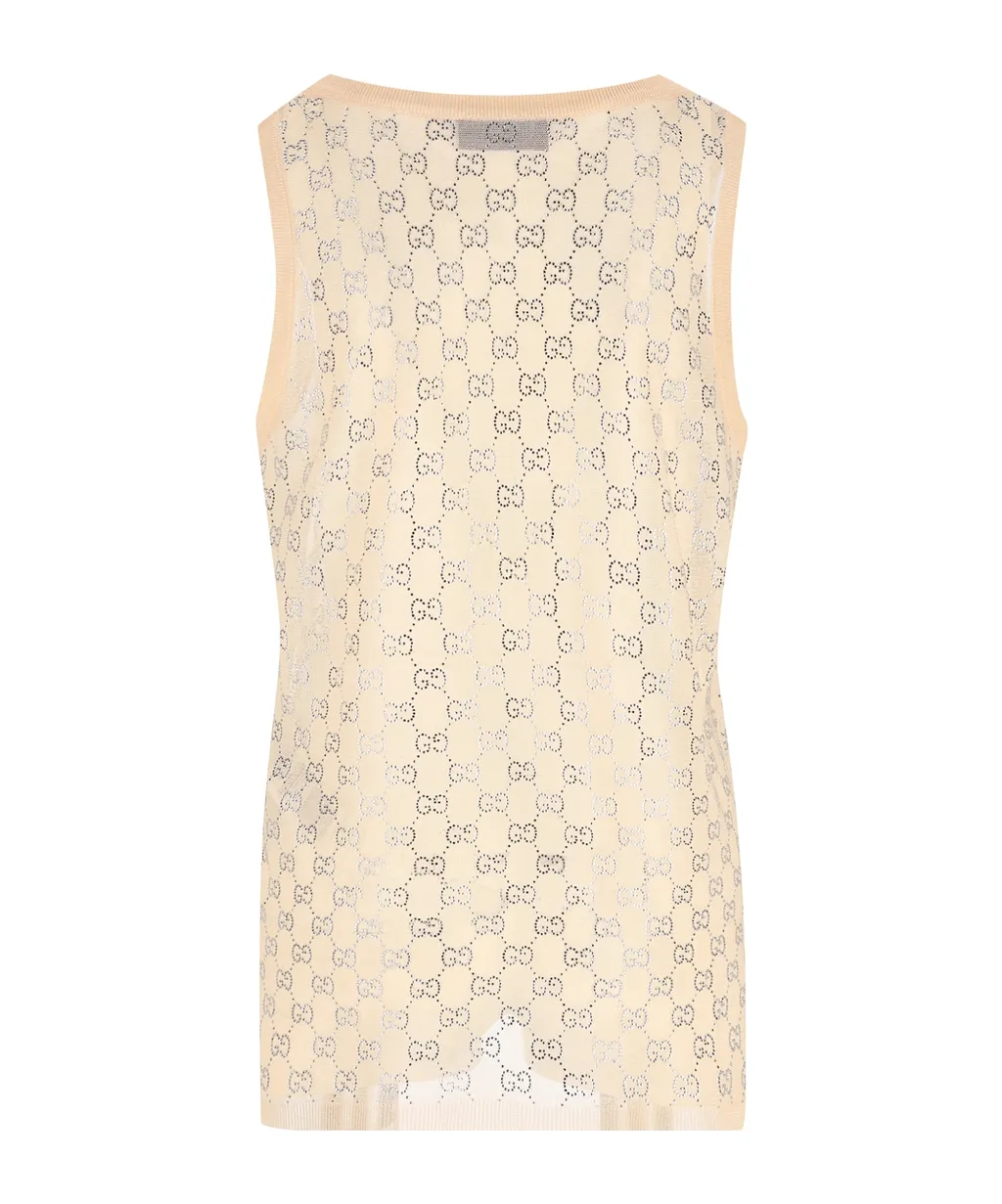 Gucci Monogrammed Embellished Tank Top