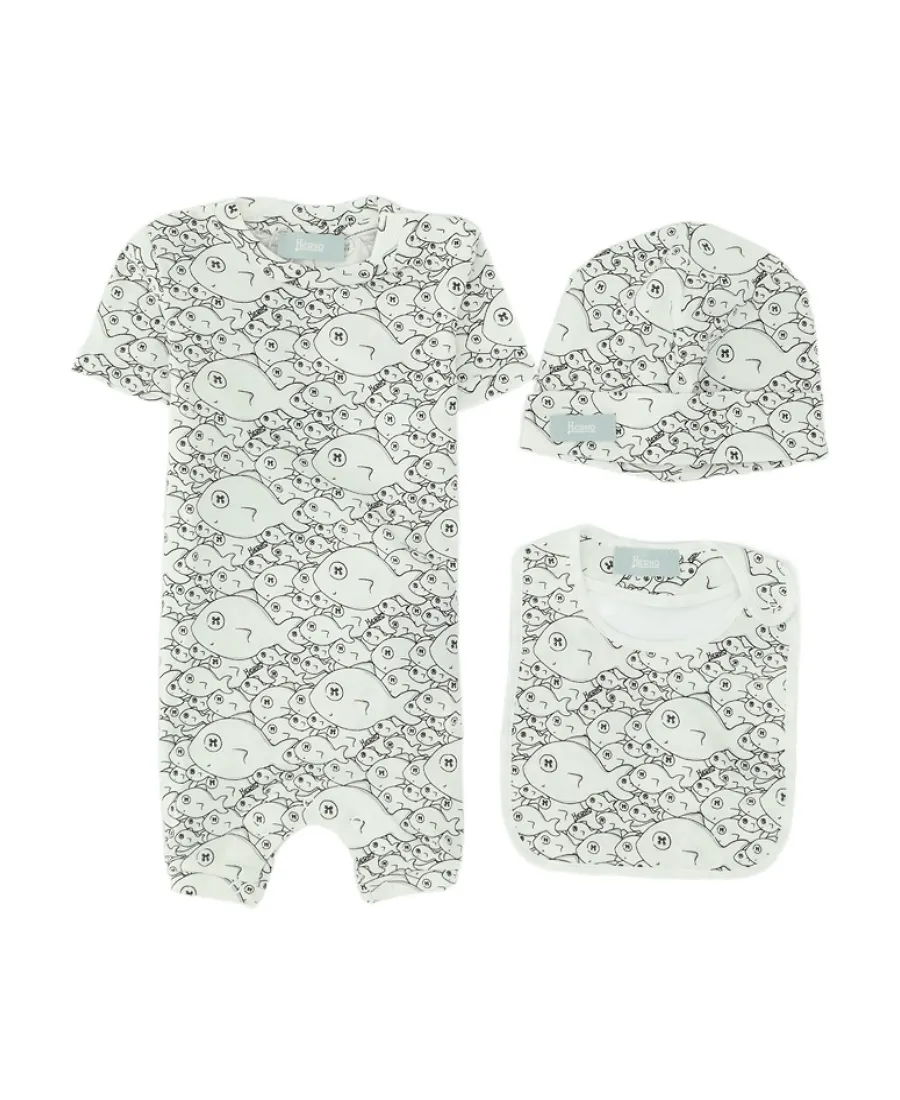 Fish-Print Baby Set