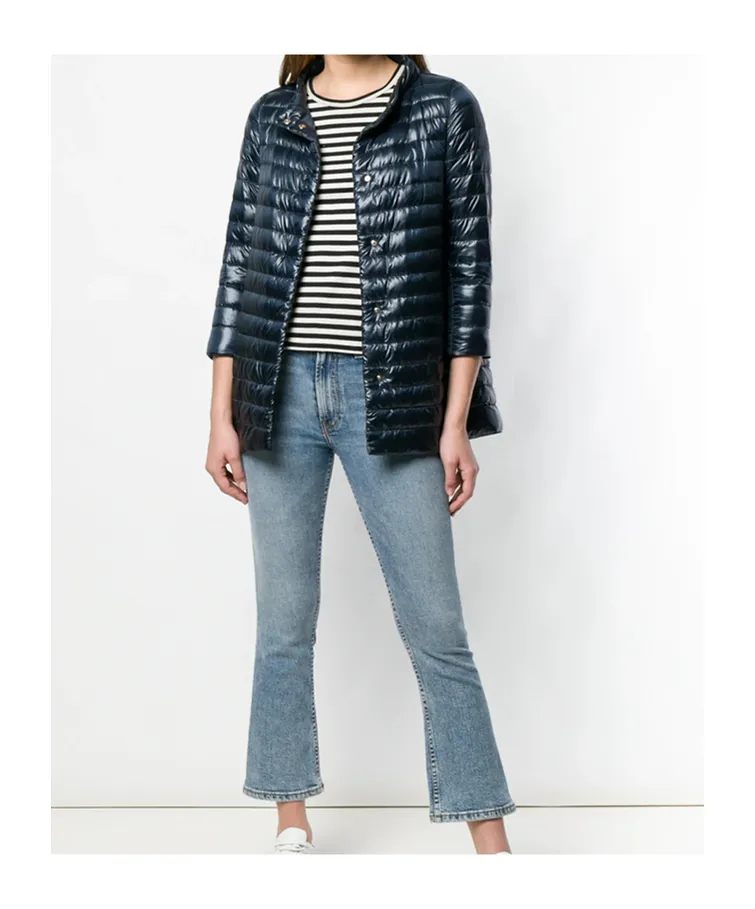 Funnel-Neck Quilted Down Jacket