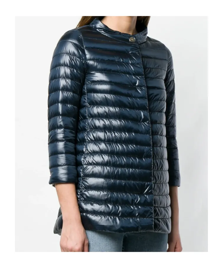 Funnel-Neck Quilted Down Jacket