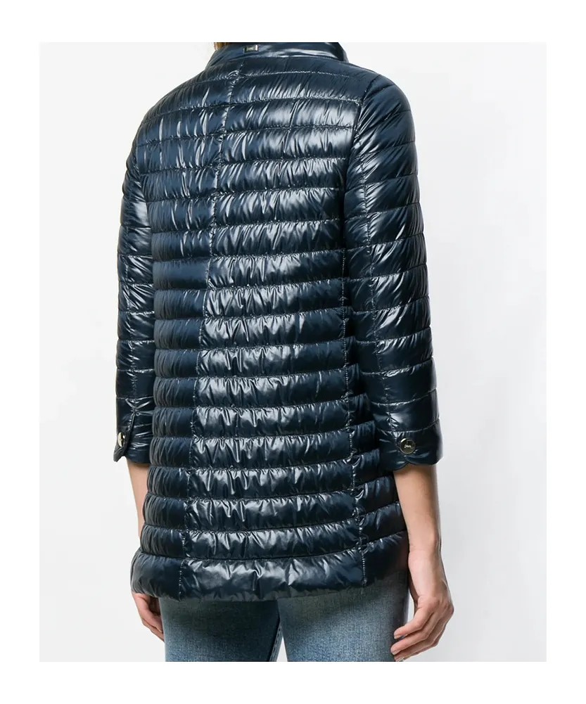 Funnel-Neck Quilted Down Jacket