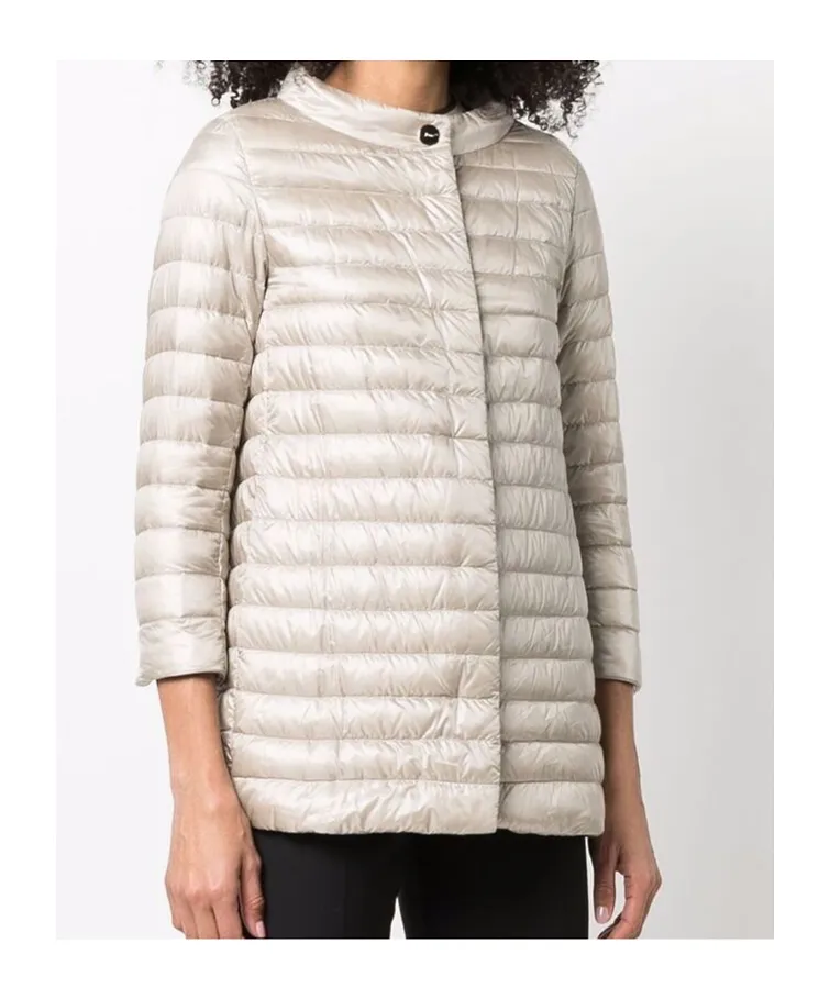 Funnel Neck Quilted Down Jacket