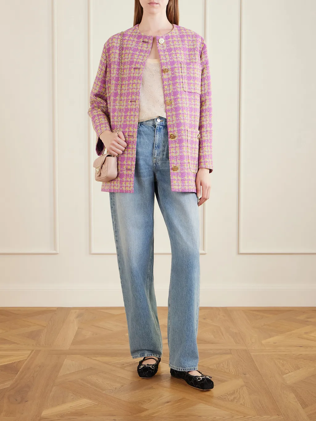 Gucci Tweed Button-Up Jacket