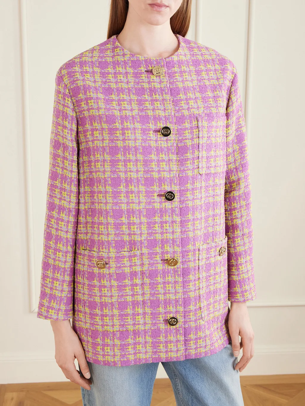 Gucci Tweed Button-Up Jacket