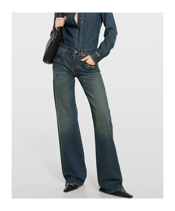 Gucci Horsebit Straight-Leg Jeans