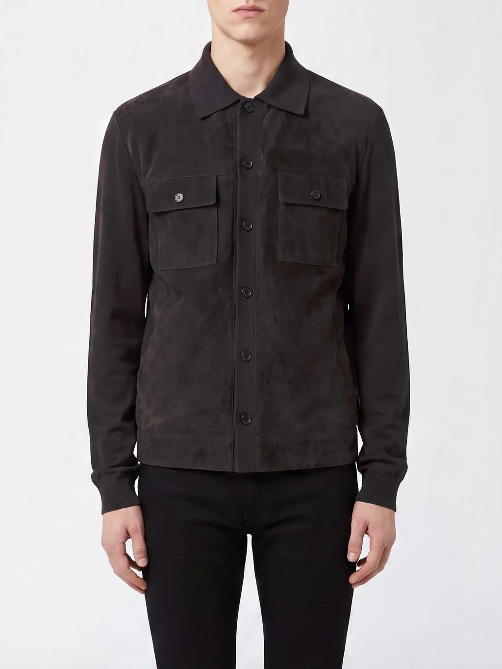 Gucci Button-Front Pocket Leather Jacket