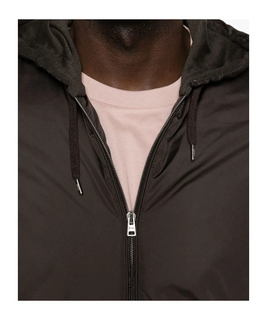 Herno Zip-Up Hooded Drawstring Jacket