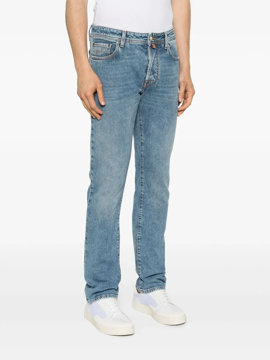 Jacob Cohen Logo Patch Straight-Leg Jeans