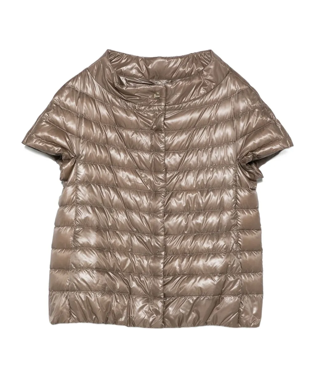 Quilted Short-Sleeved Down Jacket