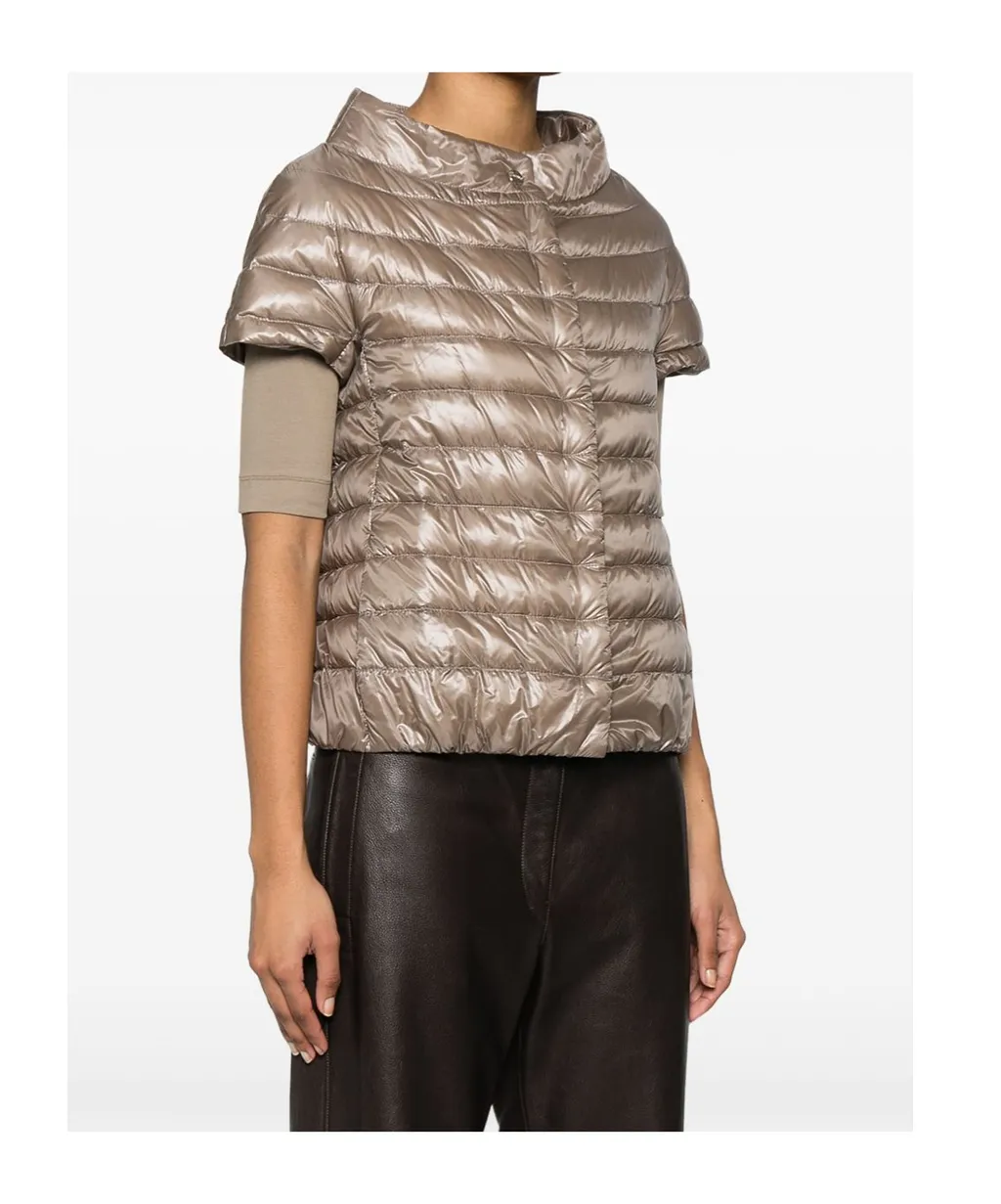 Quilted Short-Sleeved Down Jacket