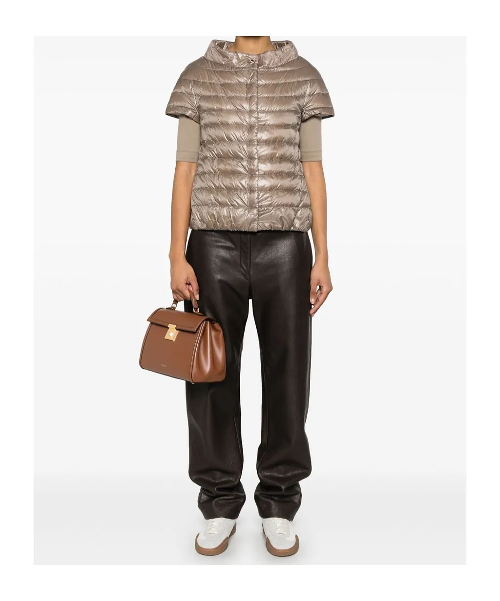 Quilted Short-Sleeved Down Jacket