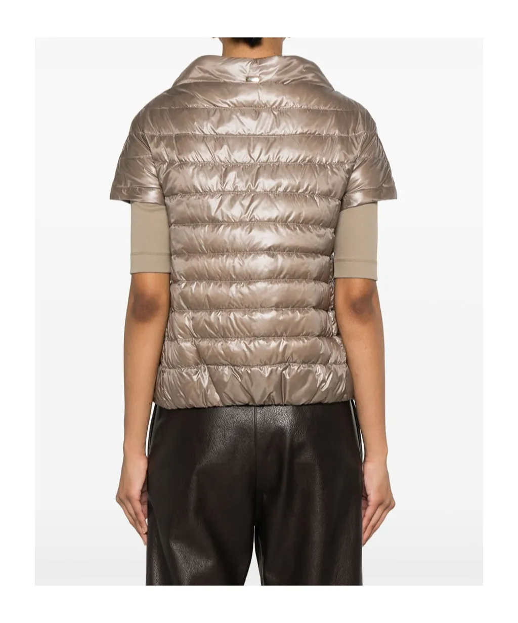 Quilted Short-Sleeved Down Jacket